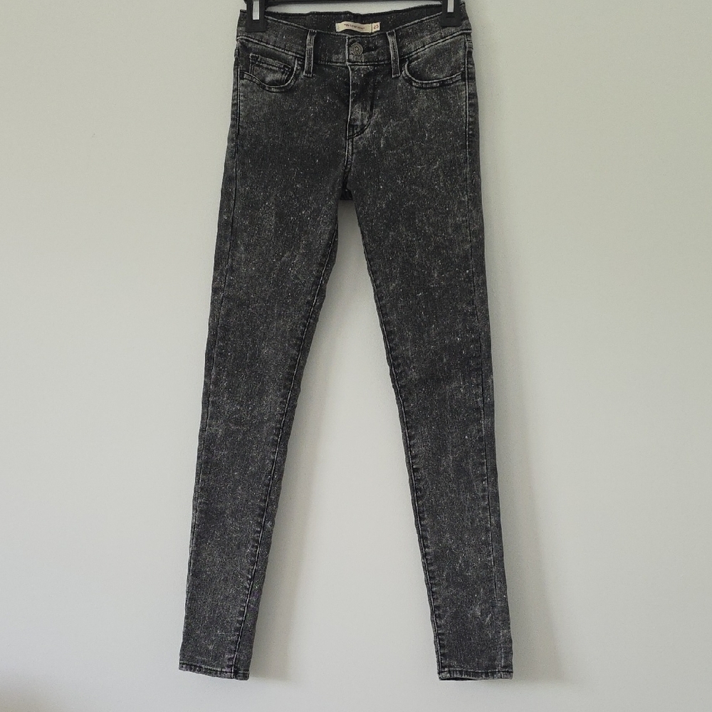 Women's Levi's Levi Strauss Gray Acid Wash 710 Super Skinny Jeans Size 26
